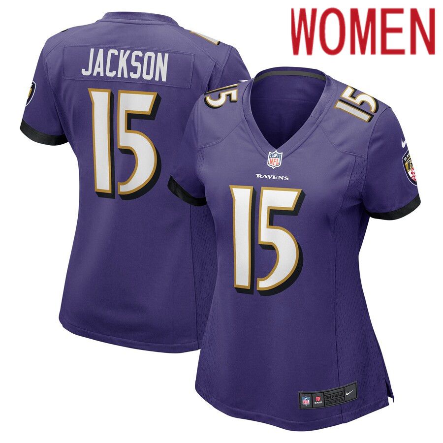 Women Baltimore Ravens #15 DeSean Jackson Nike Purple Game Player NFL Jersey->women nfl jersey->Women Jersey